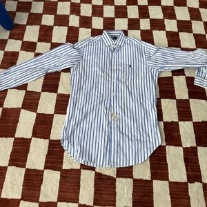 Blue Striped Ralph Lauren Oxford Shirt Medium